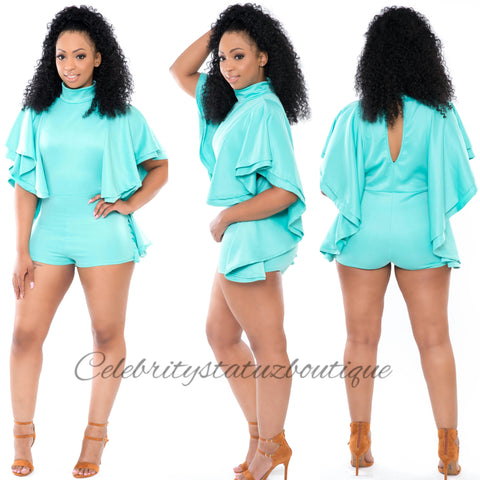 Flowy Romper-Blue
