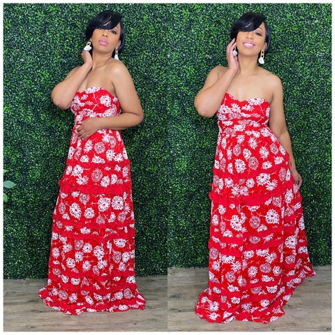 Flower Bomb Dress Red
