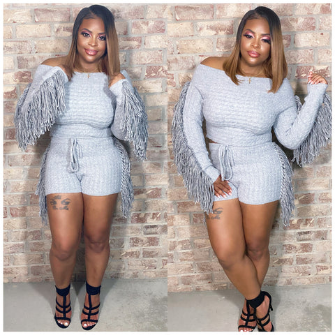 Fall Fringy Sweater Set