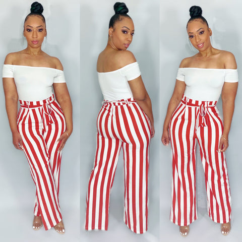 Striped Rust Jumpsuit