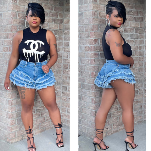 Ruffles N Denim Shorts
