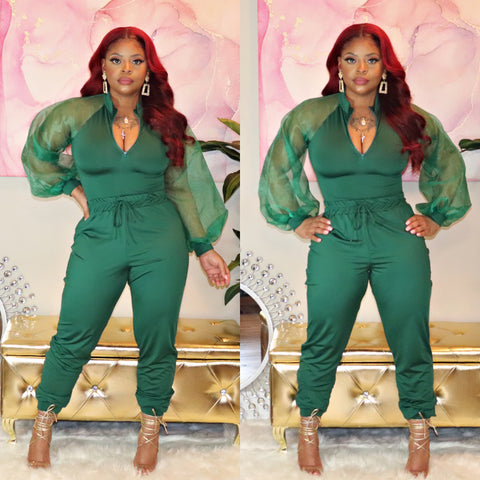 Emerald Puff Sleeve Set