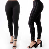 Side Strapped Skinny Pants