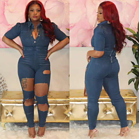 Dare Devil Denim Jumpsuit