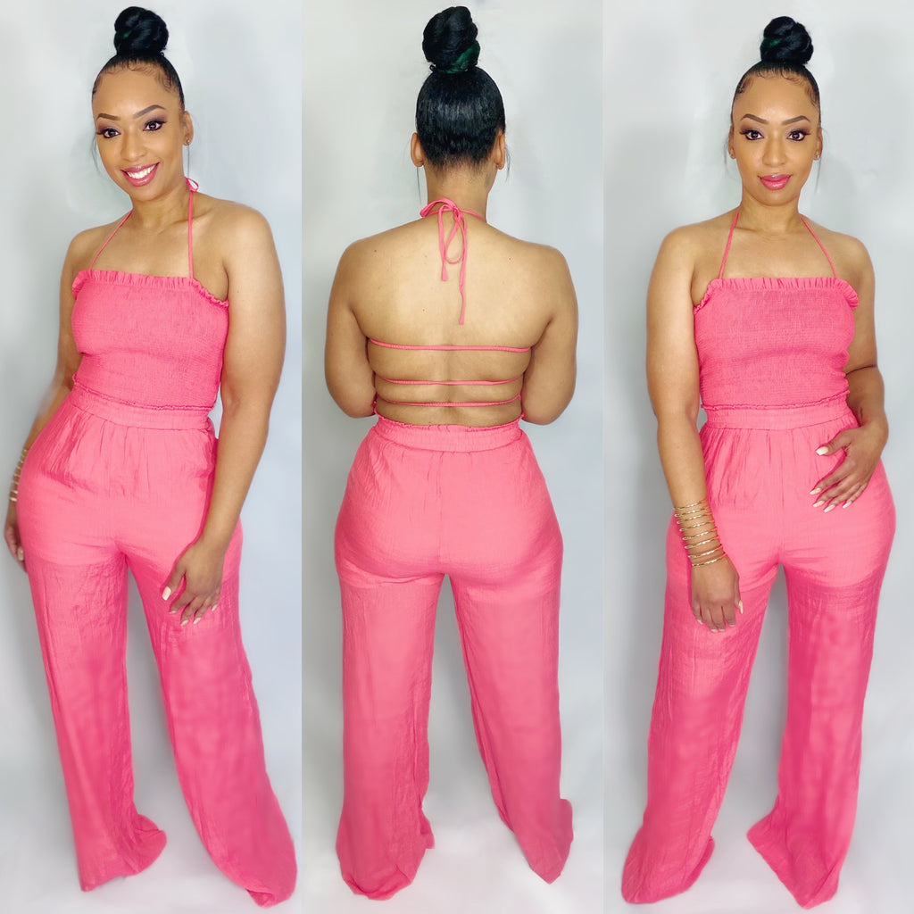 Avah Jumpsuit -Pink